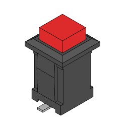 Momentary Red Button for panel 3D model