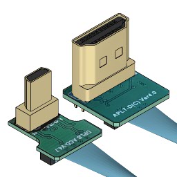 TAROT micro HDMI to HDMI A adapter with flexible cable 3D model