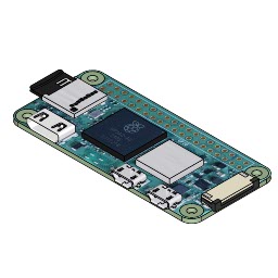 Raspberry Pi Zero 2 W and heatsink case 3D model