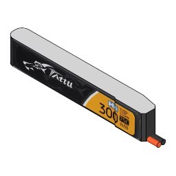 Tattu 300mAh 3.8V 75C 1S Lipo Battery 3D model