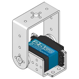 Dsservo 25kg Servo DS3225 SSG with brackets 3D model